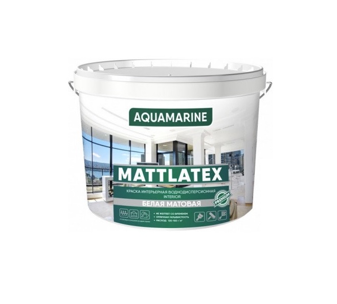 Фарба водоемульсійна AQUAMARINE, білий мат, 13кг